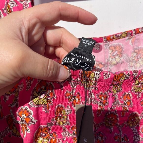 J Crew Collection Puff-sleeve Squareneck Top in Ratti® Pink Blooms Print NWT - Picture 10 of 11